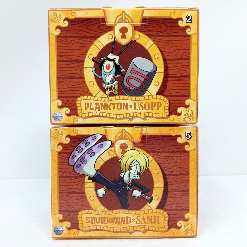 McDonald's Happy Meal SpongeBob One Piece Plankton/Usopp & Squidward/Sanji Lot